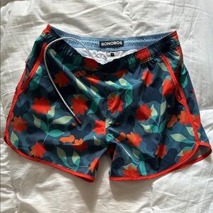 Bonobos Men’s Floral Swim Trunks in Navy, Red, Green